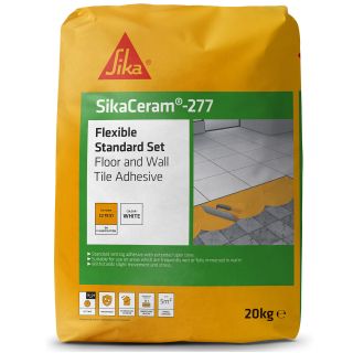 SIKA CERAM 277 20KG TILE ADHESIVE, FLEXIBLE WALL + FLOOR STD SET WHITE