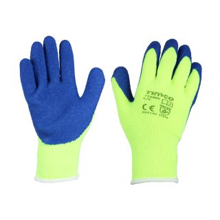 TIMOC WARM GRIP GLOVES LARGE ( 9 ) * BLUE/YELLOW * PK12 770496