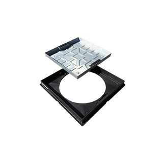 300x300x80mm 5T *GALV-POLY* EXT SQ/ROUND RECESSED FRAME R2-300SLK