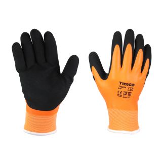 TIMCO AQUA THERMAL  LATEX  GLOVES * BLUE/ORANGE * L / XL (9/10)