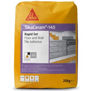 SIKA CERAM 140 20KG TILE ADHESIVE, RAPID SET WALL + FLOOR GREY