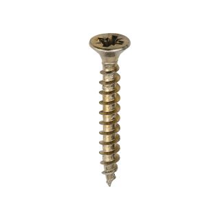 4 X 30MM SOLO SINGLE THREAD POZI CSK YELLOW SCREWS 200/bx / 3.5x30