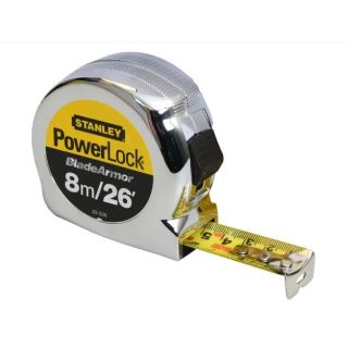 STANLEY POWERLOCK TAPE 8M      0-33-526 ARMOR ** SILVER **