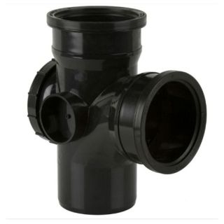 BS451 110mm D/S SOIL BRANCH BLACK 92.5deg 4 Bosses