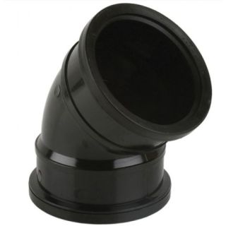 BS482 110mm DS SOIL BEND BLACK 135 deg