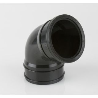 BS408 110mm SOIL BEND BLACK Top Offset 112.5deg 