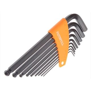 Faithfull Hex Key Set (9) Metric Long Arm Ball End
